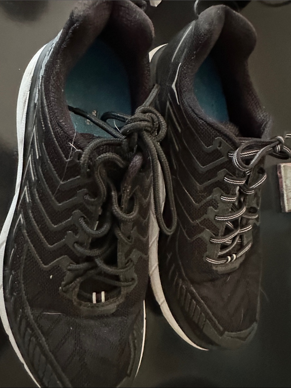 Hoka Black and White Women's Running Sneakers